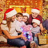 Подарунковий ведмідь з троянд з підсвічуванням 3D Teddy Flower 25 см Рожевий, фото 6