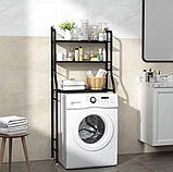 Полиця над пральною машиною Етажерка для ванної Laundry Rack TW-106 Чорна, фото 7