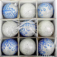 Набір куль 6см 9шт срібний №M47879(64)