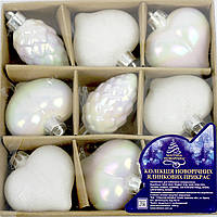 Набір куль 4,5см 9шт білий №9662(144)