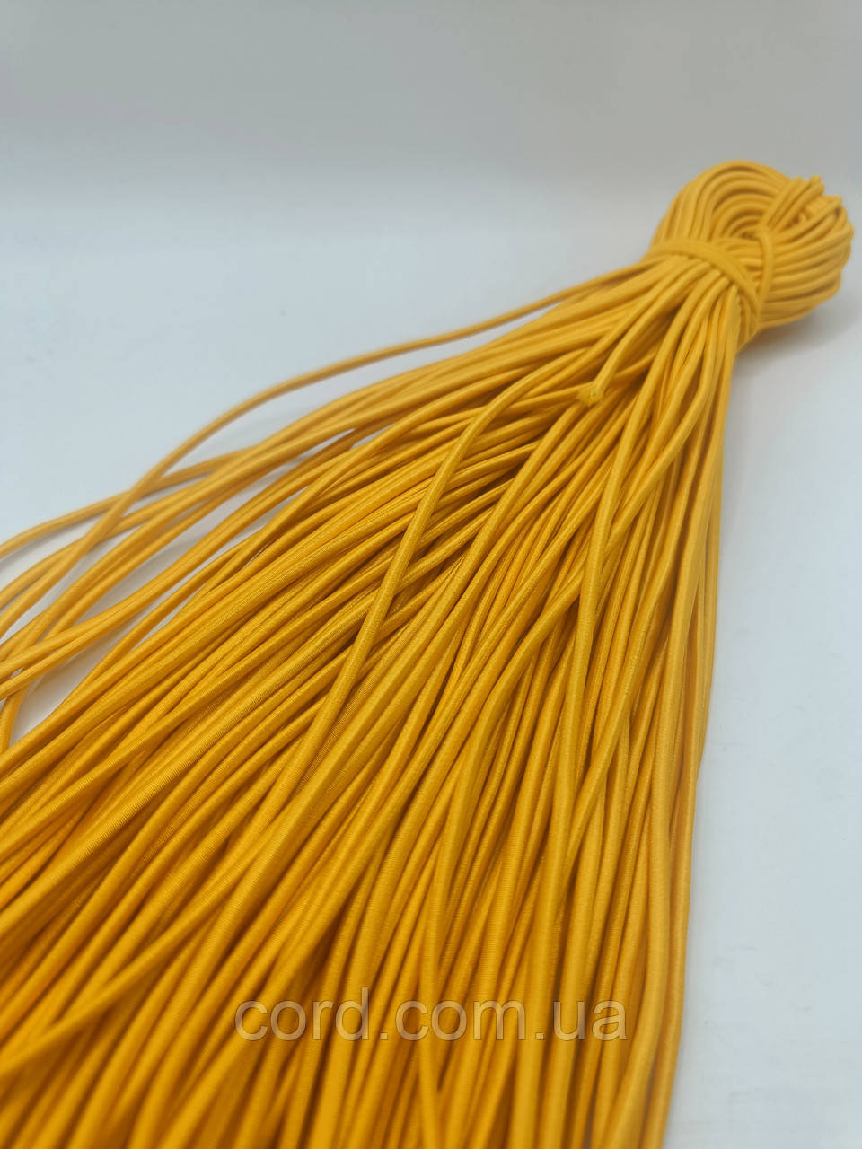 Гумка капелюшна, кругла 2,5мм жовтий моток 50м, фото 1