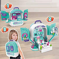 Дитячий ігровий набір «Лікар 3в1» валіза-рюкзак з медичними інструментами