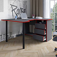 Великий кутовий геймерський комп'ютерний стіл ігровий 140х120 для ноутбука пк комп'ютера з вирізом ергономічний з шухлядами Буст