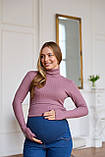 Теплий гольф для вагітних та годуючих жінок з ангори в рубчик для майбутніх мам Dublin S (42) Lullababe фрезовий, фото 6