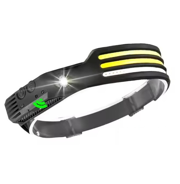 Налобний ліхтар COBA акумуляторний з датчиком руху 30х4 см 1200 mAh Чорний (SH0000324), фото 1