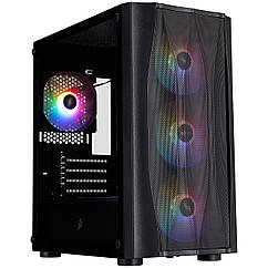 Корпус 1stPlayer X3-M-BK-4F1 Black без БЖ