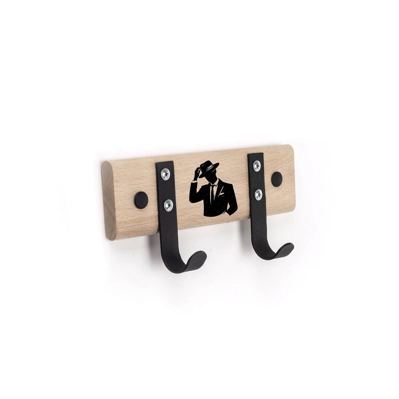 Вішак настінний Western House 24x10 см чорний "Пан", фото 1