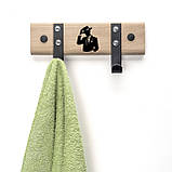 Вішак настінний Western House 24x10 см чорний "Пан", фото 2