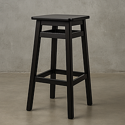 Високий барний стілець квадратний венге, дерев'яний барний табурет на ніжках 80 см