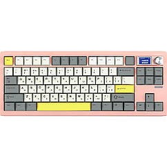 Клавіатура бездротова Epomaker Shadow-S TKL Wisteria Linear Switch Hot-Swap (2.4G/BT/USB) LCD Screen RGB UA Pink (SHS-P-WL)