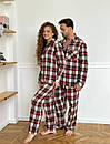 Парні піжами в клітинку для двох сімейний комплект піжам жіноча фланелева піжама піжама чоловіча фланель, фото 2