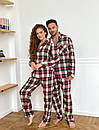 Парні піжами в клітинку для двох сімейний комплект піжам жіноча фланелева піжама піжама чоловіча фланель, фото 3