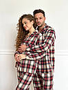 Парні піжами в клітинку для двох сімейний комплект піжам жіноча фланелева піжама піжама чоловіча фланель, фото 4