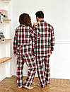 Парні піжами в клітинку для двох сімейний комплект піжам жіноча фланелева піжама піжама чоловіча фланель, фото 7