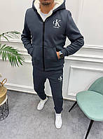 Чоловічий теплий костюм на флісі з хутром. Чорний/синій/графіт/шоколад/зелений. 48-50; 52-54.