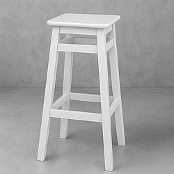 Табурет барний білий дерев’яний – натуральне дерево бук, висота 80 см