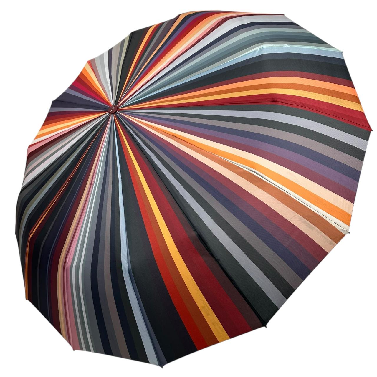 Жіноча парасоля автомат на 14+3+2 сигментних карбонових спиць сатиновий купол з принтом від Mario, ручка бордова, MR 02024-1, фото 1