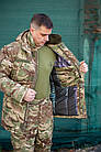 Бушлат зимовий Кордон-7 ЗСУ ріпстоп мультикам з підкладкою Omni-Heat, чоловіча зимова камуфляжна куртка, фото 7
