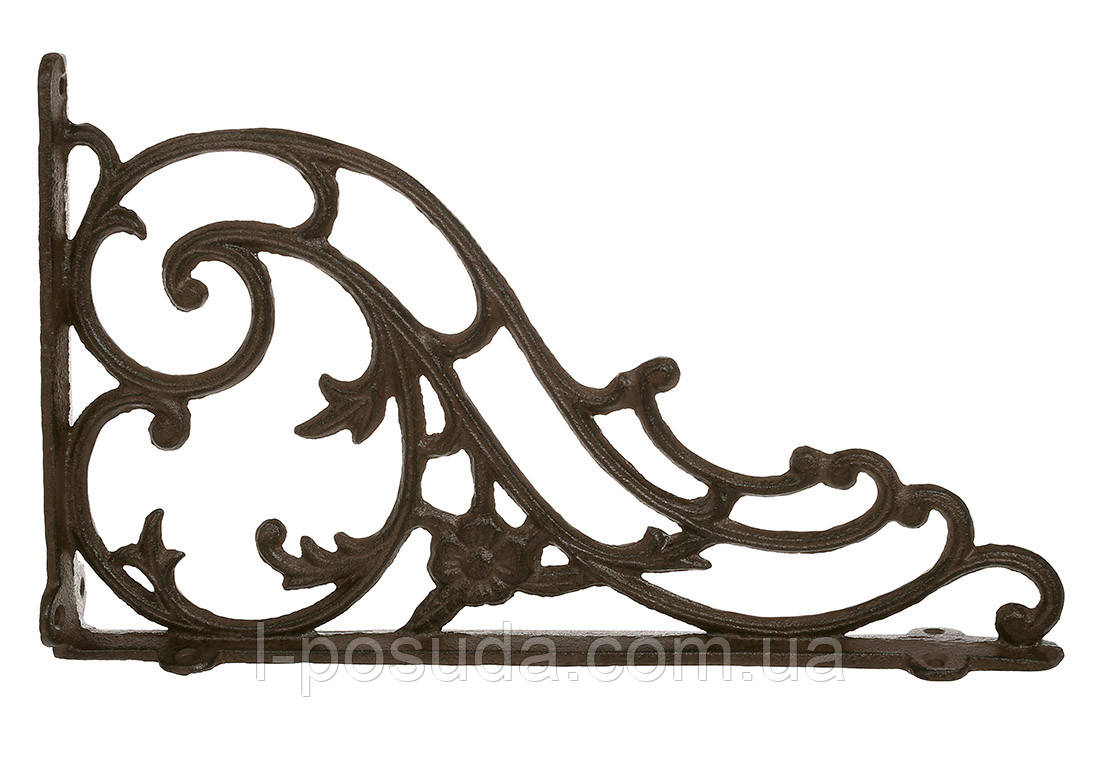 Настінний чавунний кронштейн для полиці 33см, фото 1