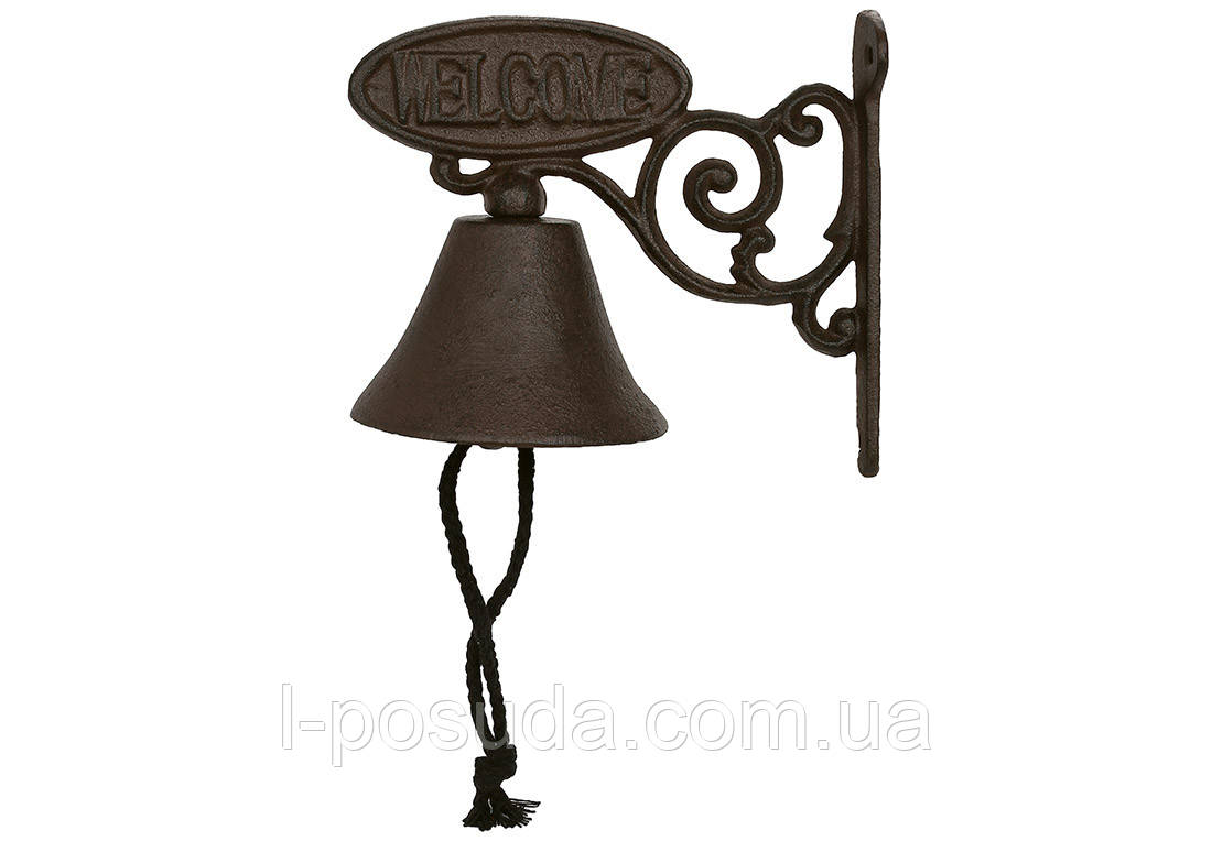 Дзвін настінний чавунний ретро 17×10×14,5 см, фото 1