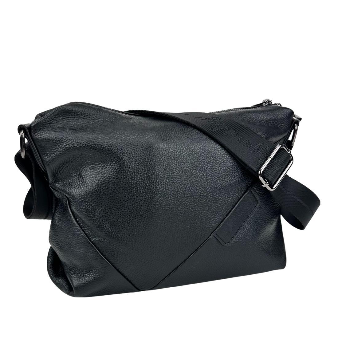 Сумка жіноча шкіряна UnaBorsetta NB2-3401A чорна