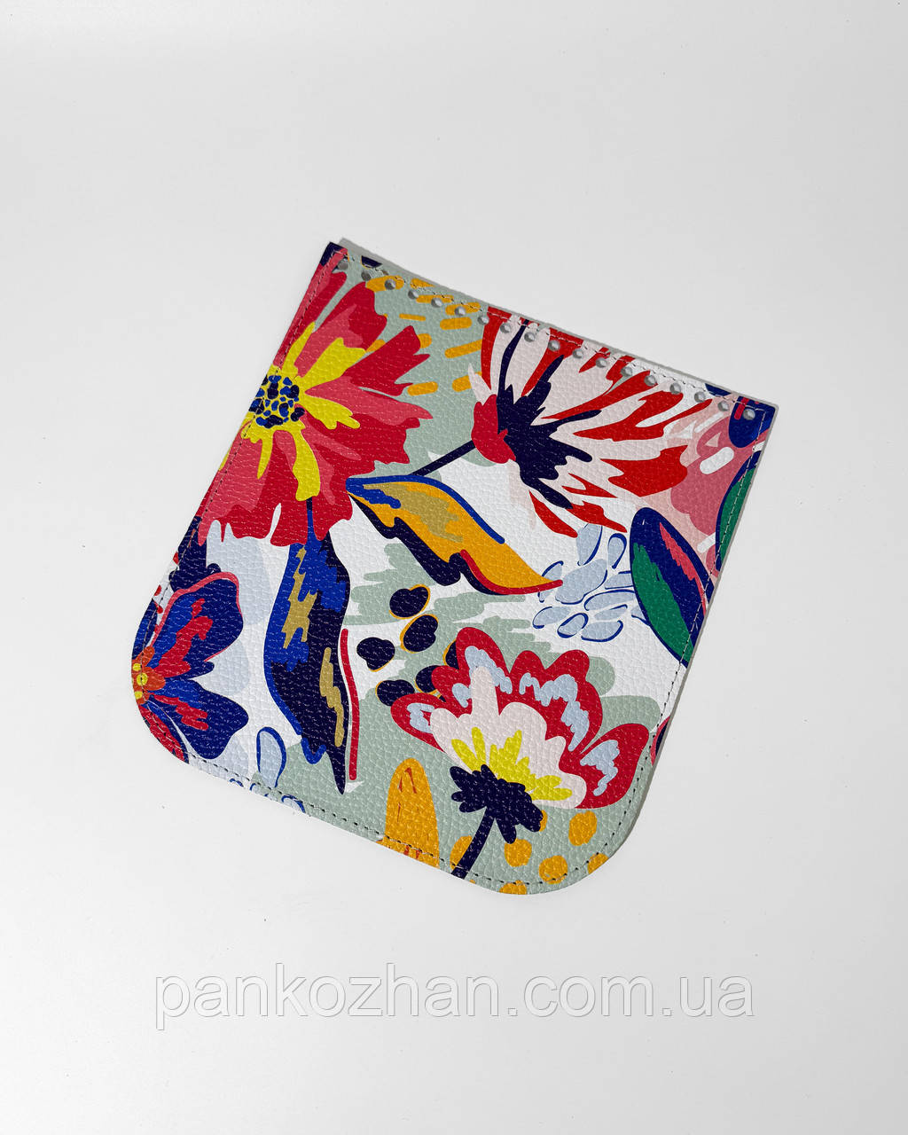 Клапан для сумки прямокутний, натуральна шкіра, з принтом, 22х20 см, фото 1