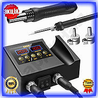 Паяльна станція 2в1 з термофеном електрична паяльна станція для паяння та термообробки термофен