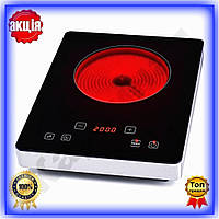 Інфрачервона електроплита 2000Вт настільна із сенсорним керуванням для кухні компактна плита електр