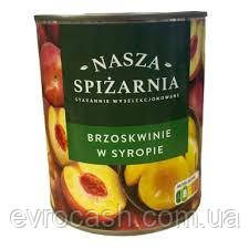Консервований персик в сиропі Nasza 820 гр, фото 1