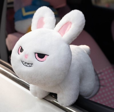 М'яка іграшка білий злий кролик Bunny 23 см, фото 1