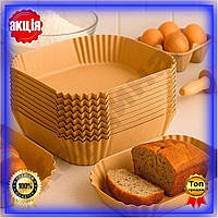 Пергаментные формы 50шт для аэрогриля квадратные 16х16х4,5см одноразовые подложки для готовки и вып