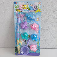 Риболовля магнітна, 6 рибок, сачок, вудка, на аркуші (325 А-123)