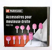 Насадки шліфувальні PARKSIDE з корунду 10 шт, фрези на хвостовику 6 мм для дрилі та гравера