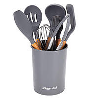 Набір силіконового кухонного приладдя Kamille 8 предметів cірий