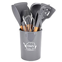 Набір силіконового кухонного приладдя Kamille 12 предметів cірий