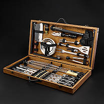 Шашличний набір – стіл, набір шампурів, подарунок мужчині "Grills G17SH горіх", фото 3