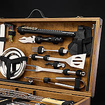 Шашличний набір – стіл, набір шампурів, подарунок мужчині "Grills G17SH горіх", фото 5