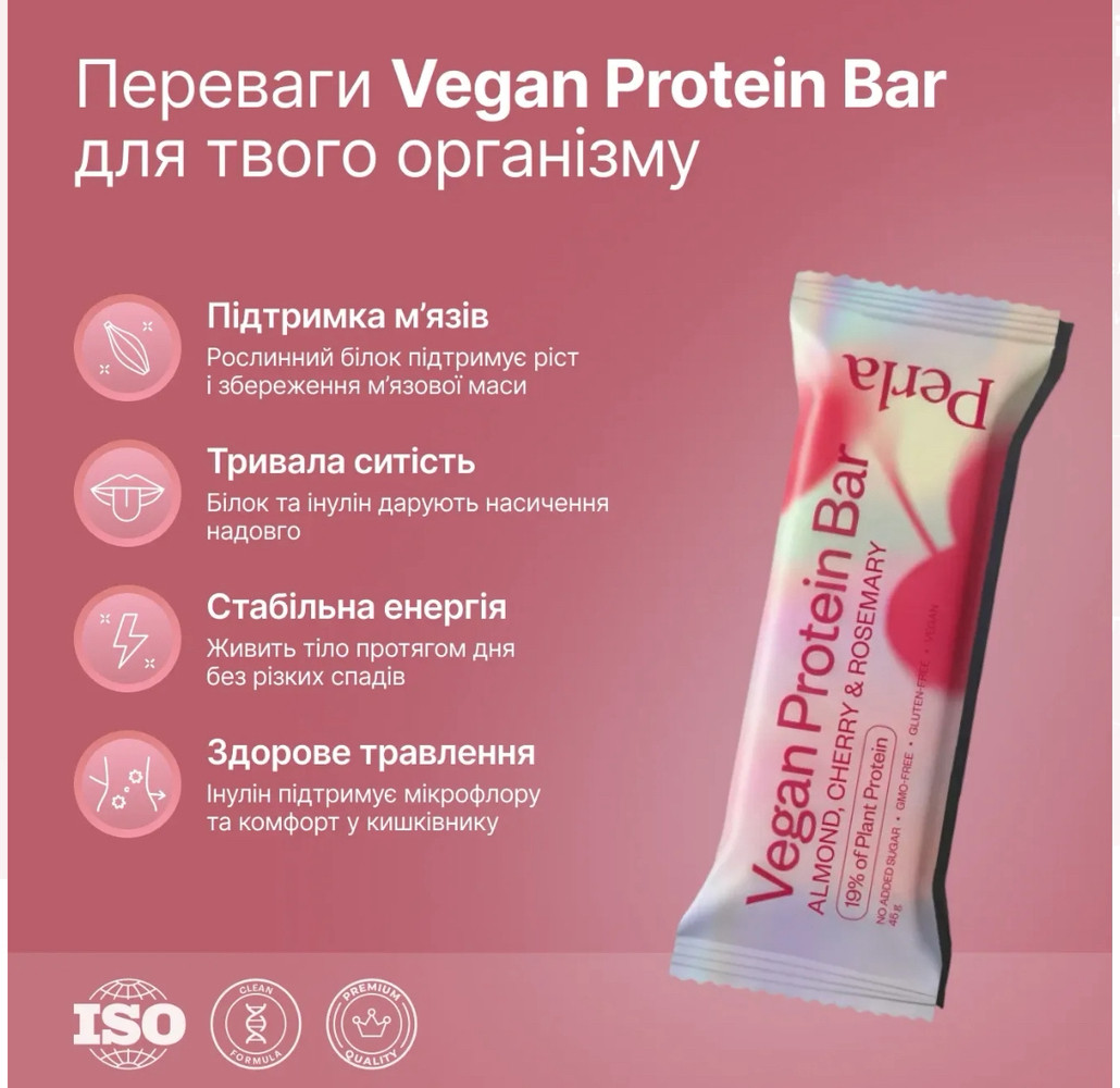 Протеїновий батончик у білій глазурі з мигдалем, вишнею та розмарином, фото 1