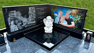 Сімейний пам'ятник з кольоровим фото КП-25, фото 1