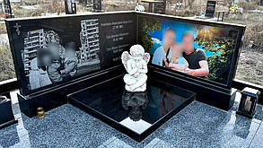 Сімейний пам'ятник з кольоровим фото КП-25, фото 3