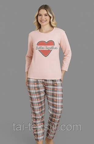 Піжама жіноча бавовна з начосом (байка) M-3XL з 44-до 52 розміру виробник Туреччина, фото 1