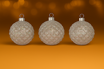 Набір ялинкових іграшок «Шишки» Ø8 см, 6 шт, пластикові, глітер білі, білі з снігом, білі з сріблом Біле срібло