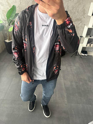 Легка чорна весняна вітрівка з капюшоном, фото 2