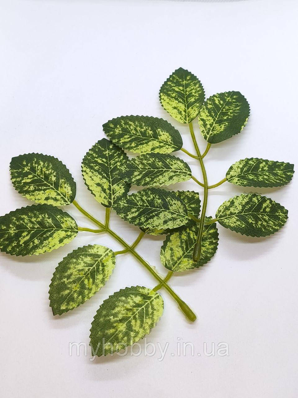Листя горобини 14,5*10,5 см з тканини світло зелений -2шт, фото 1