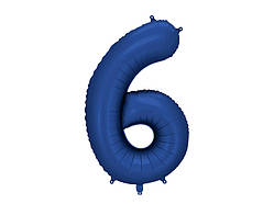 1545 Фольгована цифра PartyDeco Navy Blue Slim сатин 6 39" (100см) у пак