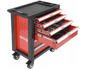 Металевий візок шафа з набором інструментів Yato YT-55300 на 177 предметів Червона