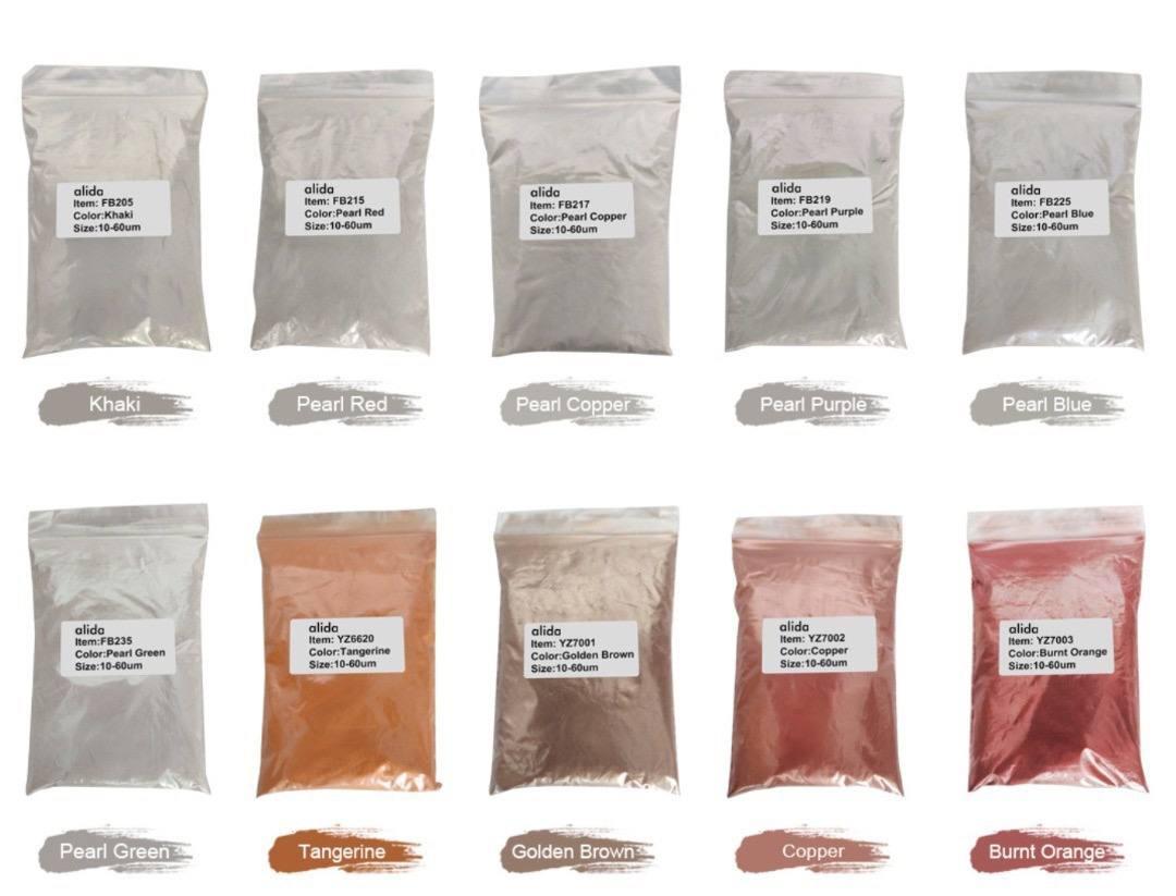 Перламутрові пігменти для епоксидної смоли 10 шт фасування по 10г (1) (є 30 кольорів), фото 1