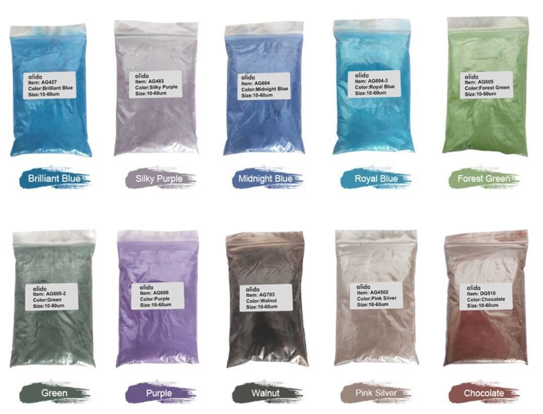 Перламутрові пігменти для епоксидної смоли 10 шт фасування по 10г (2) (є 30 кольорів), фото 1