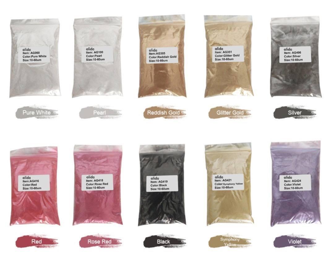 Перламутрові пігменти для епоксидної смоли 10 шт фасування по 10г (3) (є 30 кольорів), фото 1