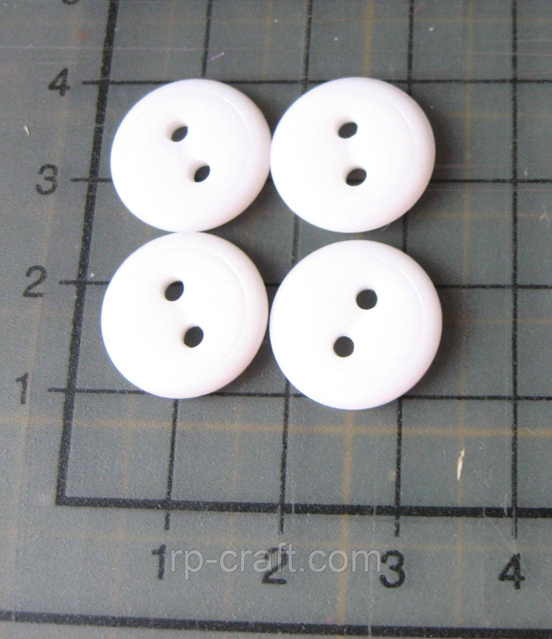 362. Набір пластикових ґудзиків, 4 штуки, 15 мм, білий, фото 1